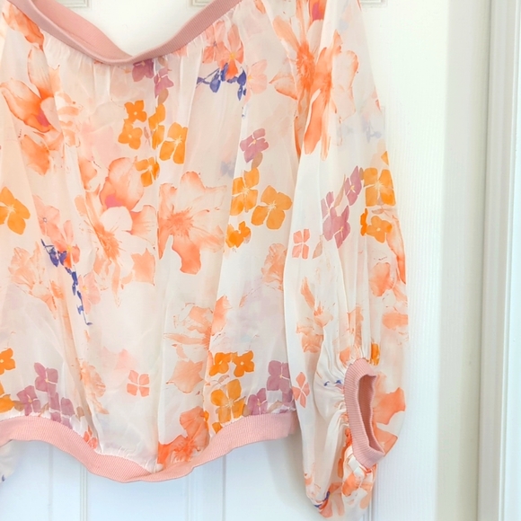 7FAMK silk off the shoulder crop top *BNWOT! - Picture 4 of 7